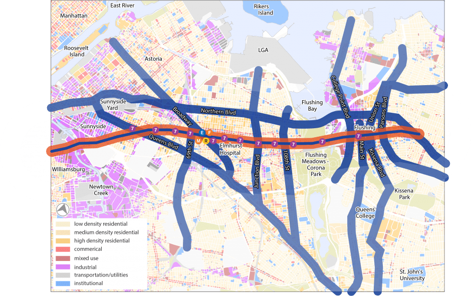 Roosevelt Ave/Greenpoint Ave Queens Bus Network
